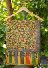 Pure Pashmina Kaani Jamawar Scarf D - 15 - Mustard