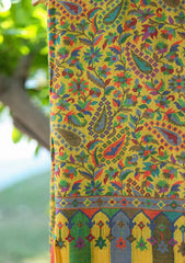 Pure Pashmina Kaani Jamawar Scarf D - 15 - Mustard