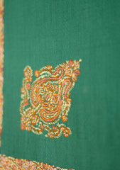 Pashmina Kashmiri Work Shawl D - 01 - DS Green