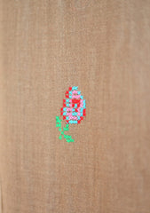 Pashmina Wool Needle Work Shawl D - 02 - Brown