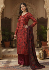 Winter - Riwaj - Printed Velvet Suit - Palachi Dupatta - D#02 - Orange