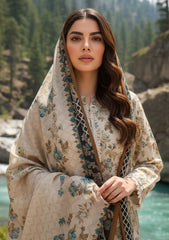 Winter - Riwaj - Printed Marina - 3 Pcs - Wool Shawl 25 - D#41