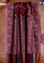 Pashmina Jamawar Scarf D#96 - Maroon