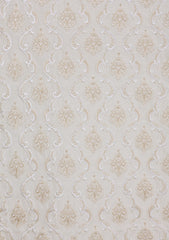 Elite Men China Dull Silk Unstitched Waistcoat Fabric - D#38 - Off White