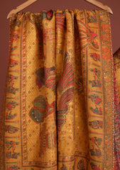 Pashmina Kaani Jamawar Shawl D - 52 - Mustard