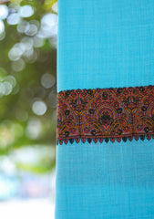 Pashmina Emboridered Shawl D - 114B - Ferozi