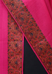 Pashmina Kashmiri Work Shawl D - 0016 - D Pink