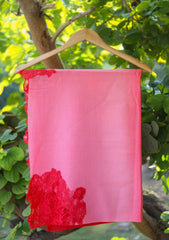 Pashmina Net Patch Work Scarf D - 03 - Red Pink