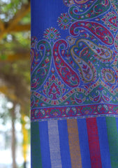 Pashmina Kaani Jamawar Shawl D - 71 B - R Blue