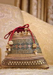 Bags Collection - Sadias Collection - Potli - D#19 Aqua Antiquity