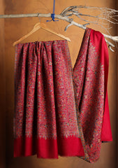 Pashmina Jamawar Shawl D#123 - Red