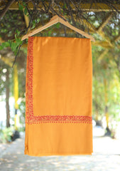 Pashmina Kashmiri Work Shawl D - 84 - Mustard