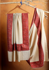 Pashmina Embroidered Border Shawl D#225 - Skin