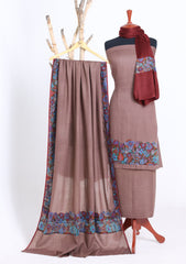 Winter - Riwaj - Pashmina Jamawar Suit - Patch Work - D#03 - Falsa