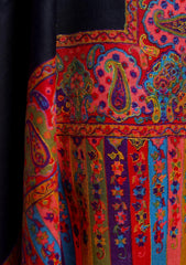 Pashmina Kashmiri Work Shawl D - 0013 - Black