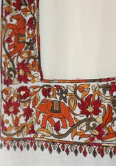 Pashmina Embroidery Work Shawl D - 117 - Off white