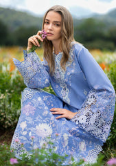 Lawn - Mushq - Hemline - Secret Garden 26 - HUNSS#15A - Azure Bloom