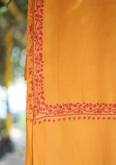 Pashmina Kashmiri Work Shawl D - 84 - Mustard