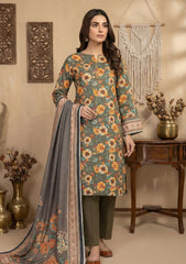 Winter - Rubaaiyat - D Prints - Marina 26 - Wool Shawl - RPM#11 - Green