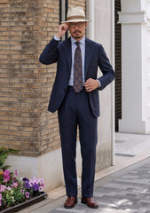 Carlo Barbera Riserva Superfine Exclusive Wool Fabric - Blue