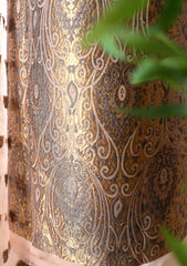 Formals - Fancy Closet - 2 pcs Suit - Chiffon Jamawar D#55 L Peach