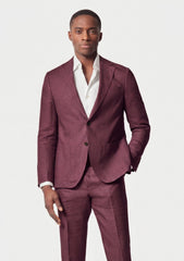 Loro Piana Summer Time Wool Linen & Silk Fabric - Maroon