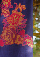 Pashmina Kaani Jamawar Shawl D - 63 - Ink Blue