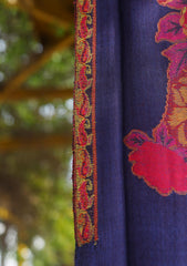 Pashmina Kaani Jamawar Shawl D - 63 - Ink Blue