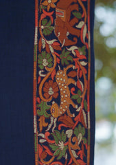 Pashmina Embroidery Work Shawl D - 117 - N Blue