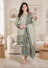 Winter - Riwaj - Printed Pashmina - 3 Pcs Suit - D#06 - F Skin