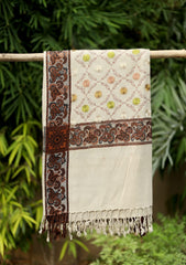 Embroidered Wool Shawl D - 39 - S Fawn