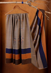 Pashmina Ari Work Shawl D#07 - Brown 2