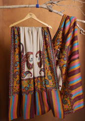 Pashmina Qalamkari Needle Work Shawl D#01 - Mustard 1