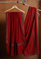 Pashmina Embroidered Border Shawl D#19 - Red