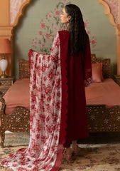 Lawn - Cross Stitch - Unstitched Premium 25 - CRIMSON RED