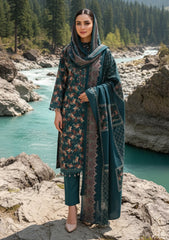 Winter - Riwaj - Printed Marina - 3 Pcs - Wool Shawl 25 - D#10