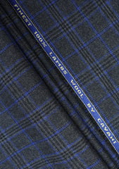Cavani Tweed Silver Cloud Thai Finest Lambs Wool Fabric - Charcoal