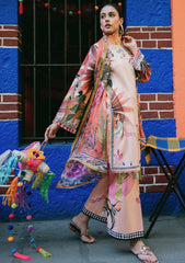 Lawn - Mushq - Hemline - La Dolce - Prints Vol-2 - HUN25#04A - PEACH POPPIES