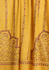 Pashmina Kashmiri Jaaldar Scarf D#36 - Mustard