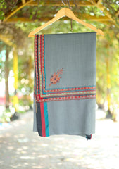 Pashmina Kashmiri Work Shawl D - 01 - M Grey
