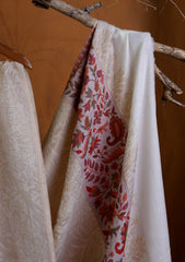 Pashmina Zari Jamawar Shawl D#06 - Off White 5