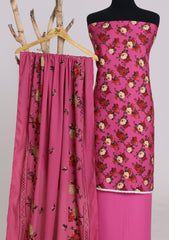 Winter - Riwaj - Printed Cotray Suit - Wool Shawl - D#14 - SH Pink