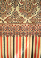 Digital Printed Wool Shawl D - 19 - Brown