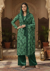 Winter - Riwaj - Printed Velvet Suit - Palachi Dupatta - D#04 - Green
