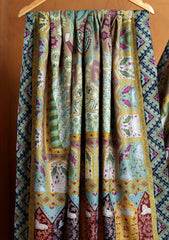 Pashmina Qalamkari Jaaldar Ari Work Shawl D#14 - Multi