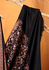Pashmina Embroidered Jaaldar Shawl D#01 - Black