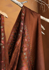 Pashmina Embroidered Jaaldar Shawl D#24 - D Brown