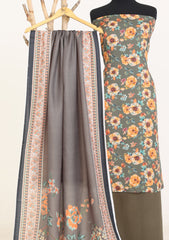 Winter - Rubaaiyat - D Prints - Marina 26 - Wool Shawl - RPM#11 - Green