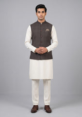 Grand Torino Suiting Selvage Wool Fabric - Ch Brown