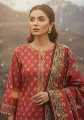 Winter - Riwaj - Printed Marina - 3 Pcs - Wool Shawl 25 - D#45